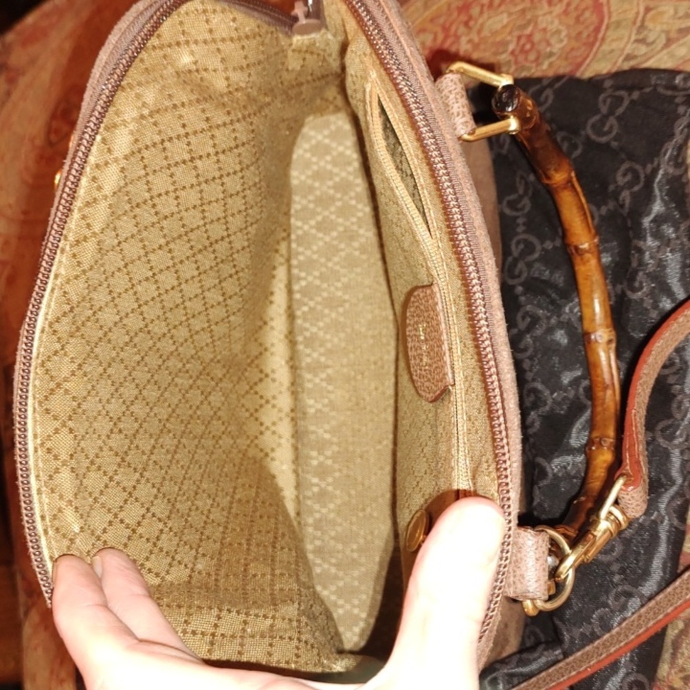 Gucci Vintage Suede Mini Bamboo Crossbody 00028650290 $1,250 Retail EUC - Picture 12 of 16